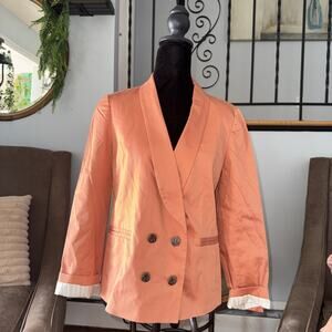 J. Crew Womens Peach Double Breasted 2-Button Blazer Jacket Size 4 Preppy Office